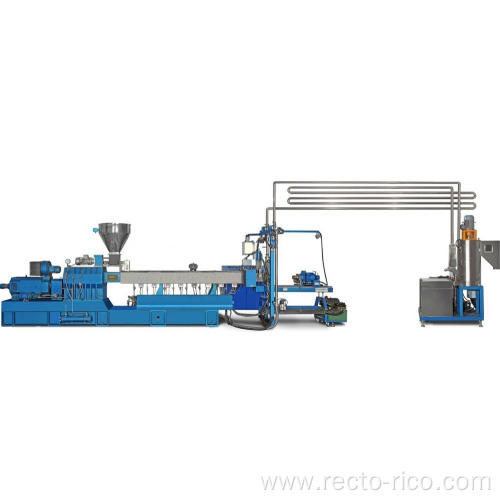 Underwater pelletizing extrusion line